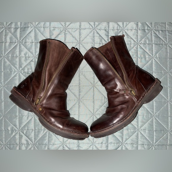 Fly London Shoes - 🔥 FLY LONDON BROWN WOMANS 100% LEATHER ZIP-UP ANKLE BOOTS. SIZE 38 (7.5).🔥